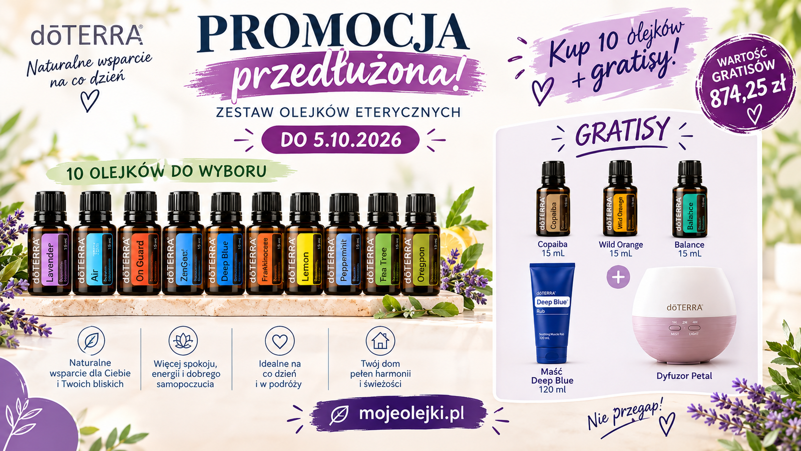 Promocja olejków z gratisami